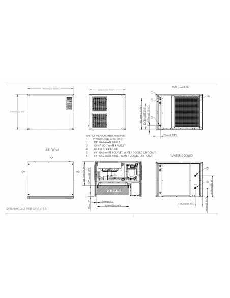 Full cube ice maker - Air/Water 290 kg/24h