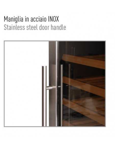 Vetrina refrigerata per vino 148 litri doppia temperatura – 46 bottiglie – Cm 59.5 x 57.3 x 82 h