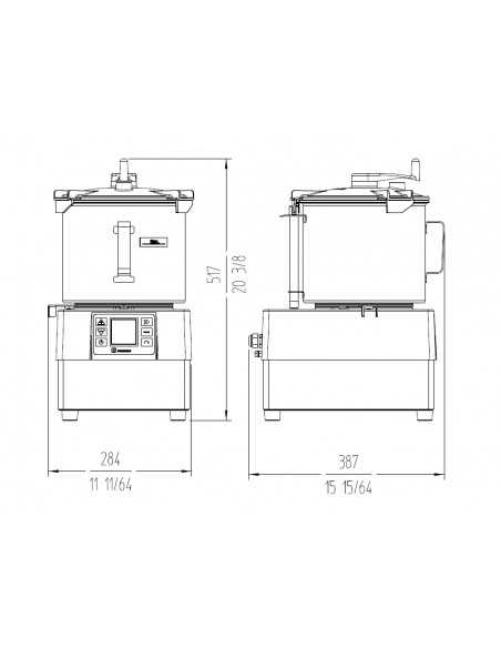 Cutter/homogeneizador - Capacidad lt 8 - Velocidad variable - cm 28.6 x 38.7 x 51.7 h