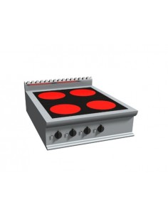 Placa vitrocerámica de 4 zonas - cm 80 x 90 x27h