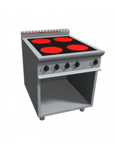 Placa de cocción eléctrica 4 zonas de cocción - cm 80 x...