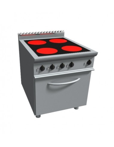 Cocina eléctrica - N.4 platos - horno eléctrico - cm 80 x 90 x85h