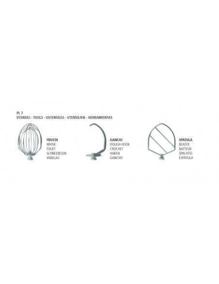 Mezclador planetario - Capacidad lt 6.5 - Variador de velocidad - cm 23 x 41 x 42 h