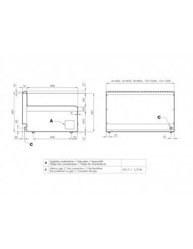 Electric brazier - Bath lt 20 - cm 60 x 65 x 29 h