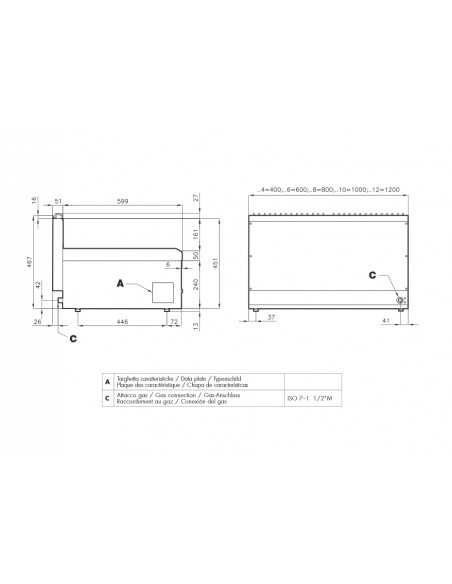 Electric brazier - Bath lt 20 - cm 60 x 65 x 29 h
