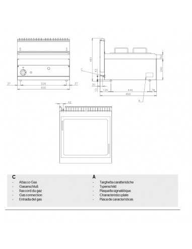 Sartén profesional de gas - Bandeja « lt » 20 -...