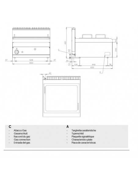 Gas brazier - Baño lt 20 - cm 60 x 65 x 29 h