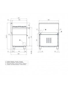 Cocina eléctrica - N° 4 placas - horno eléctrico - cm 80... 2
