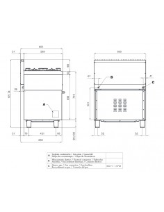 Professional gas stove - Static electric oven with grill... 2