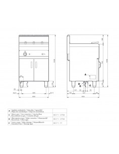 Cocedor de pasta profesional a gas - Capacidad lt 40 - N°... 2