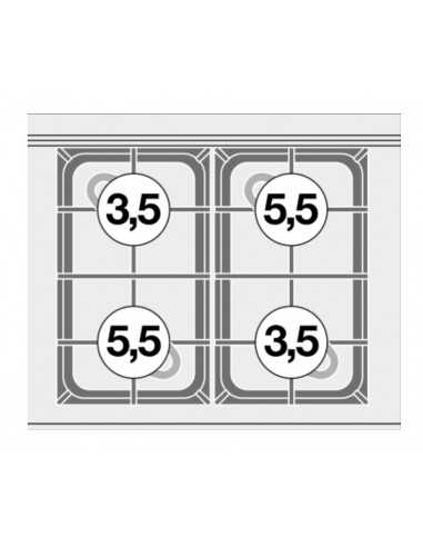 Cucina a gas -Mod. CF4-68G - N. 4 Fuochi -...