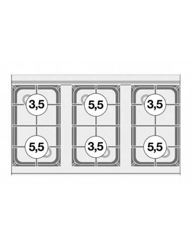 Gas cooker - N. 6 Cookers - Gas oven with grill...