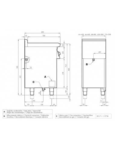 Professional gas stove - N. 4 burners -...