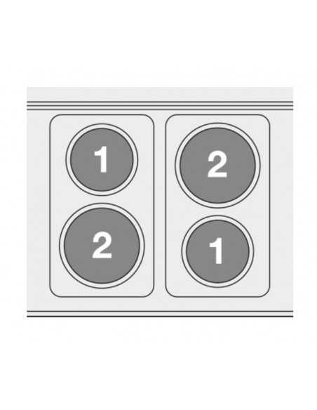 Cocina eléctrica - N. 4 placas redondas - Parrilla de horno eléctrico - cm 80 x 60 x 90 h