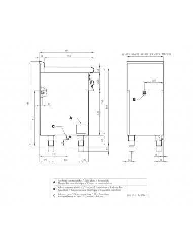 Professional Gas Stove - Plate - N. 4 Burners -...