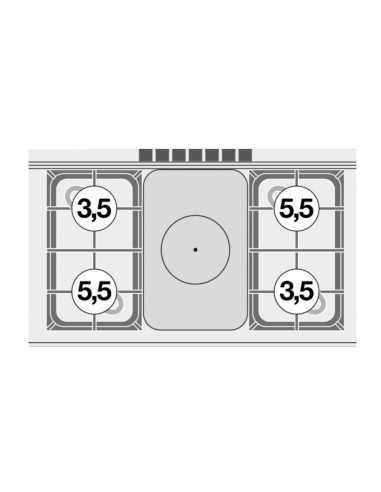 Professional Gas Stove - Plate - N. 4 Burners -...