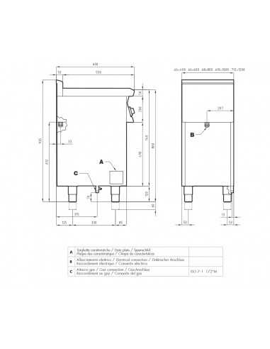 Professional gas stove - Plate - N. 4 burners -...