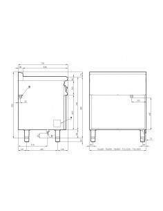 Cocina de gas - N. 2 incendios - cm 80 x 70,5 x 90 h 2