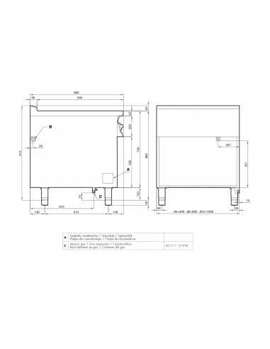 Gas cooker - N. 4 Cookers + Whole plate -...