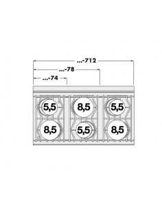 Water cooker - N. 6 fires - cm 120 x 70,5 x 90 h 2