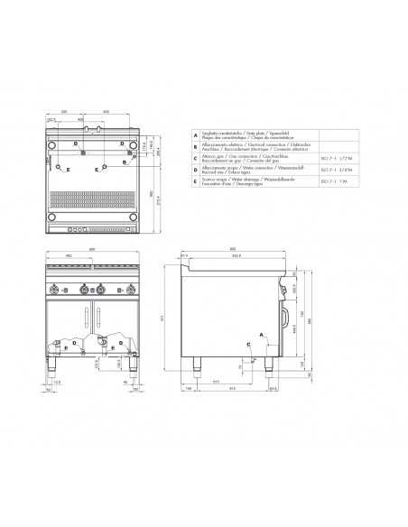 Professional Gas Pasta Cooker - Capacity 40 liters - cm 40 x 90 x 90 h
