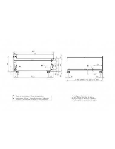 Electric kitchen - N. 1 floor wok - cm 40 x 90...