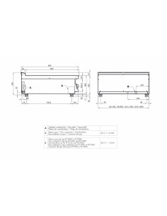 Professional gas stove - N. 4 burners - cm 80 x 90 x 28 h 2