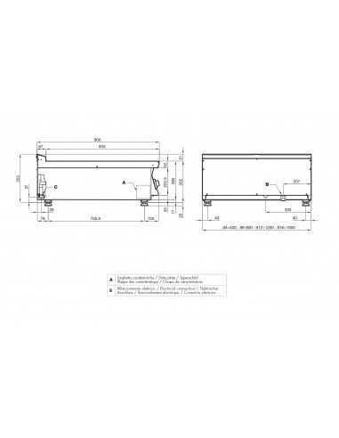 Cucina elettrica - Tuttapiastra - cm 80 x 90 x 28h