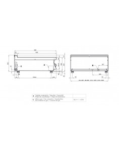 Baño de gas - Baño GN 1/1 - GN 1/3 h.15 - cm 40 x 90 x 28 h 2