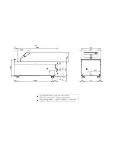 Scaldapatate top elettrico - cm 40x90x28h