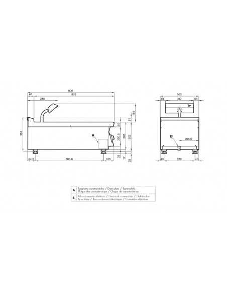 Electric top warmers - cm 40x90x28h
