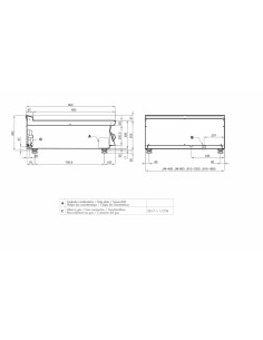 Griglia a gas - Pietra lavica regolabile - cm 40 x 90 x 28h 2