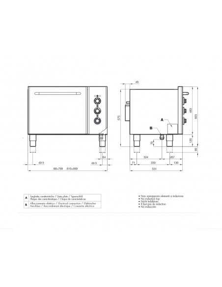 *Base con horno eléctrico multifunción - Parrilla n.º°.º 1 cm.º 41 x 32,5 - Puerta ciega - cm 80 x 57,5 x 57 h