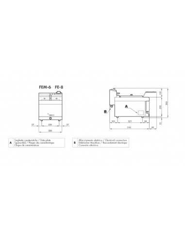 Electric fryer - Capacity lt 8 - cm 30x 51 x 25 h