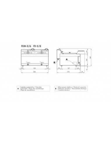 Professional Electric Fryer - Capacity lt 6+6 -...