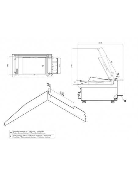 Piastra per sandwich sopra frytop elettrici - Piastra cm. 29x40 - Acciaio inox  - Dimensioni cm 32 x 62 x 41 h