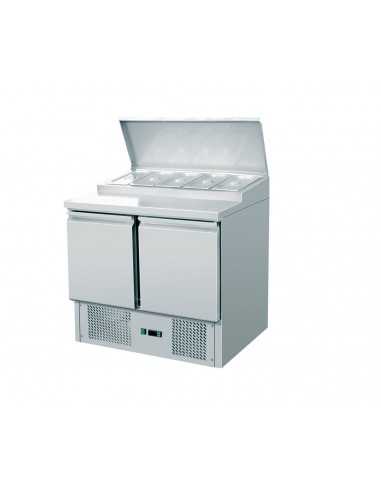 Saladette refrigerata - N.2 porte - Bacinelle x 5 - cm 90 x 70 x 97 h