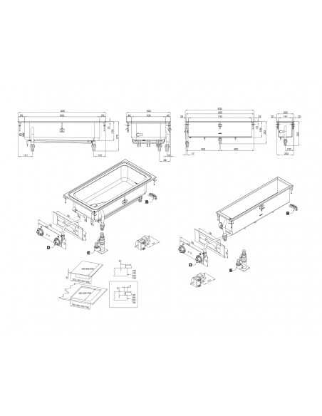 Electric built-in bathroom - N. 1 bathtub GN 1/9  - cm 20 x 80 x 30 h