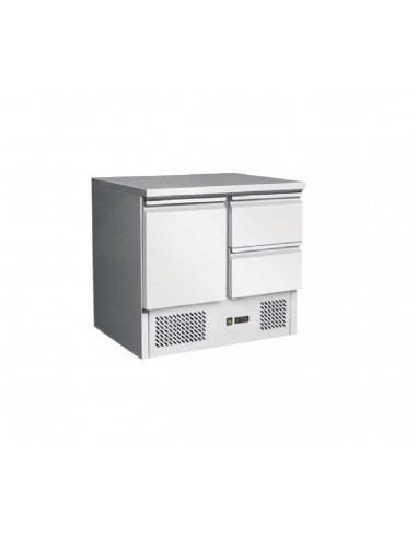 Saladette refrigerata - N.1 porta - N.2 cassetti - cm 90 x 70 x 85 h