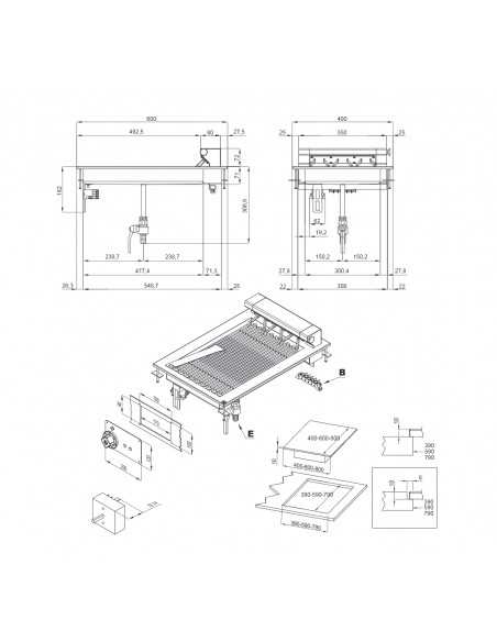Professional Contact Grill - Tilting - cm 40 x 60 x 30 h