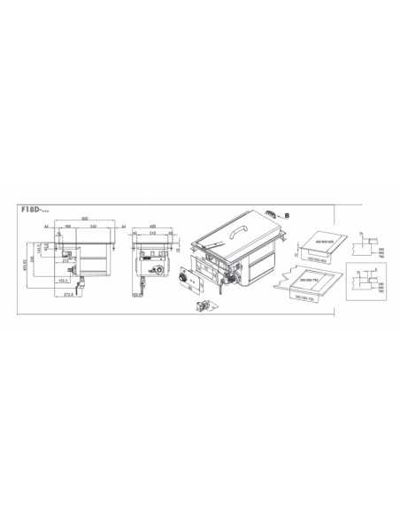 Freidora eléctrica - Capacidad 18 litros - cm 40 x 60 x 46 h