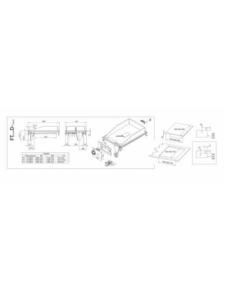 Placa de cocción eléctrica profesional - Acero inoxidable liso - cm 40 x 80 x 22 h