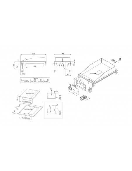 Parte superior eléctrico - acero inoxidable - cm 80 x 80 x 22 h