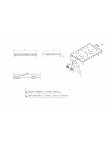 Piano in vetroceramica - N°4 zone - cm 80 x 60...