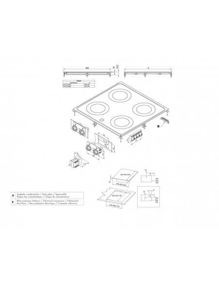 Piano in vetroceramica - N°4 zone - cm 80 x 80 5 h