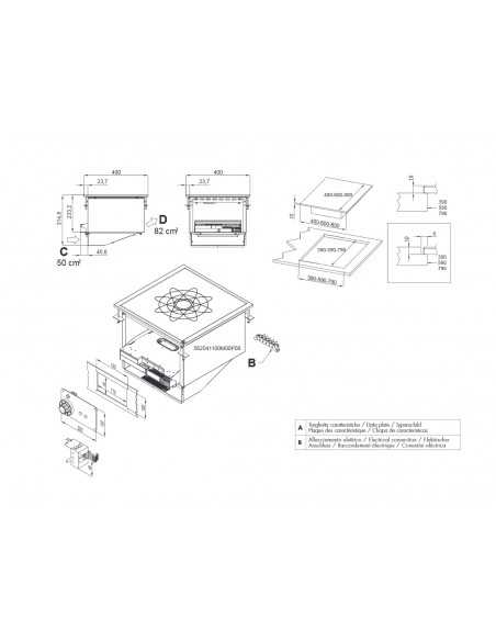 Induction plan - N°1 area - cm 40 x 40 x 31 h