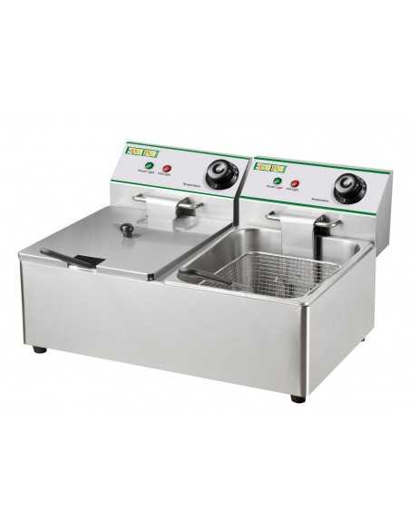 Freidora eléctrica 12,5+12,5 litros - cm 54.5 x 41 x 32.5 h Freidora eléctrica 12,5+12,5 litros - cm 54.5 x 41 x 32.5 h