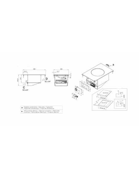 Piano di cottura WOK  - N°1 zona - cm 40 x 60 x 31 h