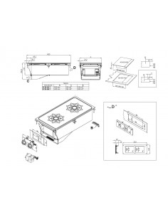 Induction hob - N. 2 areas - cm 40 x 80 x 31 h 2