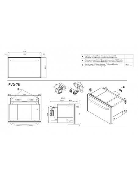 Horno ventilado - GN 1/1N. 1 cuadrícula cm 53 x 32.5)- cm 80 x 61.5 x 48.6 h